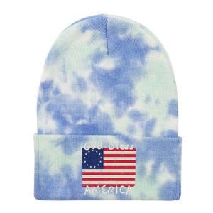 Betsy Ross Flag 13 Colonies God Bless America Gift Tie Dye 12in Knit Beanie