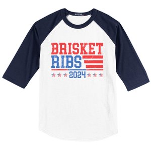 Brisket Ribs Funny Brisket Ribs 2024 Baseball Sleeve Shirt