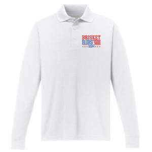 Brisket Ribs Funny Brisket Ribs 2024 Performance Long Sleeve Polo