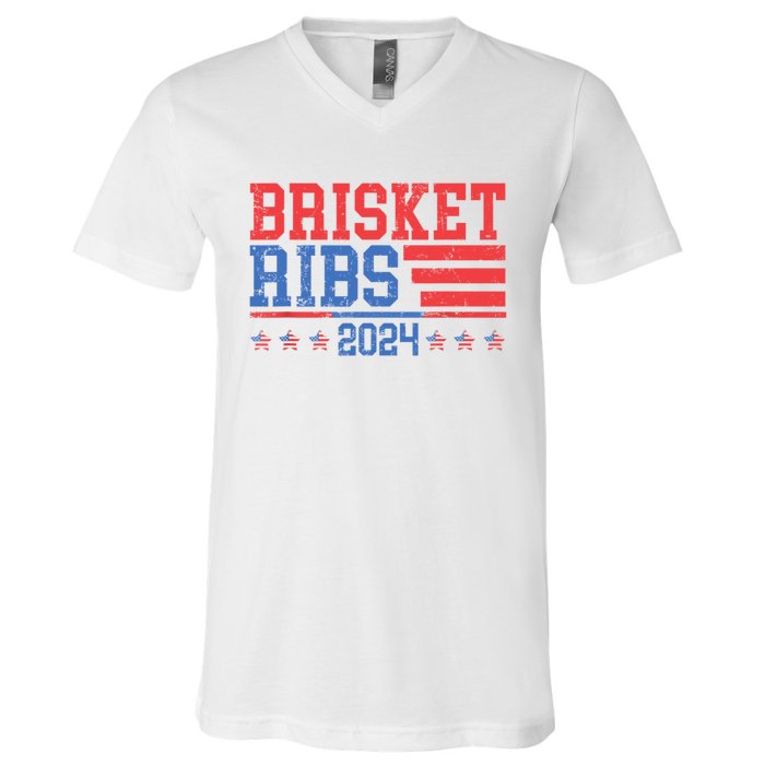 Brisket Ribs Funny Brisket Ribs 2024 V-Neck T-Shirt