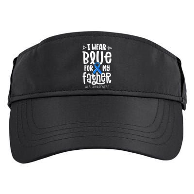 Blue Ribbon For Father Dad ALS Awareness Family Cure Adult Drive Performance Visor