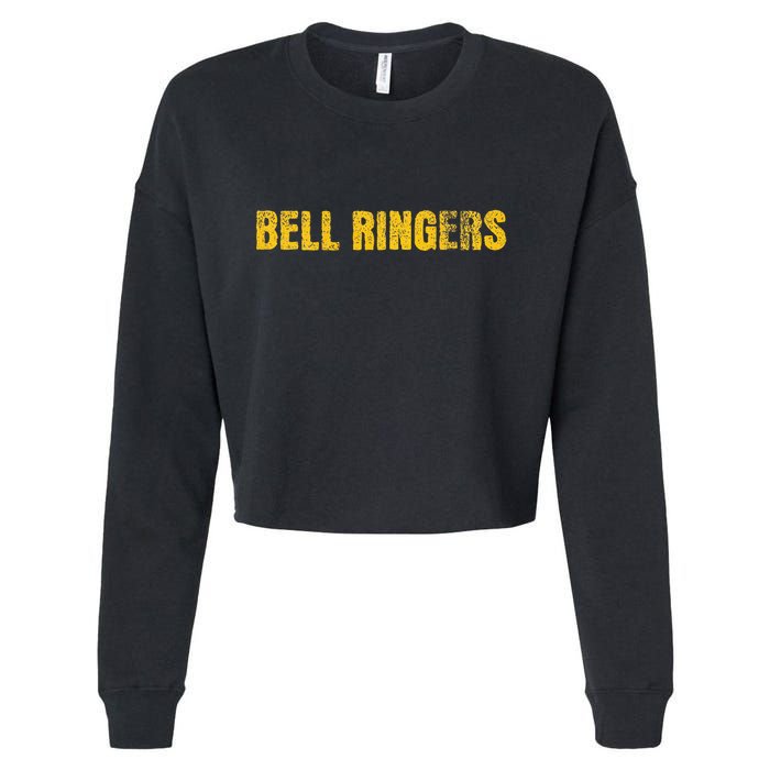 Bell Ringers Funny Handbell With Angry Face Cropped Pullover Crew