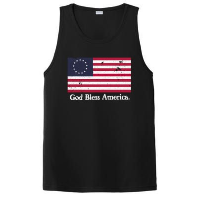 Betsy Ross Flag God Bless America Gift Proud Distressed Gift PosiCharge Competitor Tank