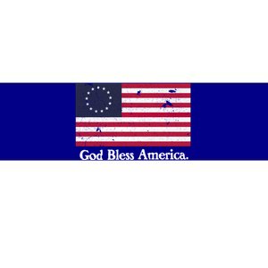 Betsy Ross Flag God Bless America Gift Proud Distressed Gift Bumper Sticker