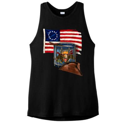 Betsy Ross Flag Patriot Drum Ladies PosiCharge Tri-Blend Wicking Tank