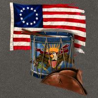 Betsy Ross Flag Patriot Drum Cotton Canvas Backpack