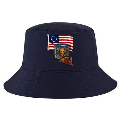 Betsy Ross Flag Patriot Drum Cool Comfort Performance Bucket Hat