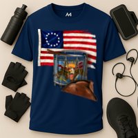 Betsy Ross Flag Patriot Drum Cooling Performance Crew T-Shirt