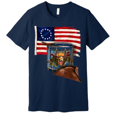 Betsy Ross Flag Patriot Drum Premium T-Shirt