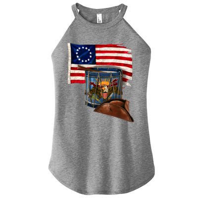 Betsy Ross Flag Patriot Drum Women’s Perfect Tri Rocker Tank