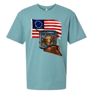 Betsy Ross Flag Patriot Drum Sueded Cloud Jersey T-Shirt