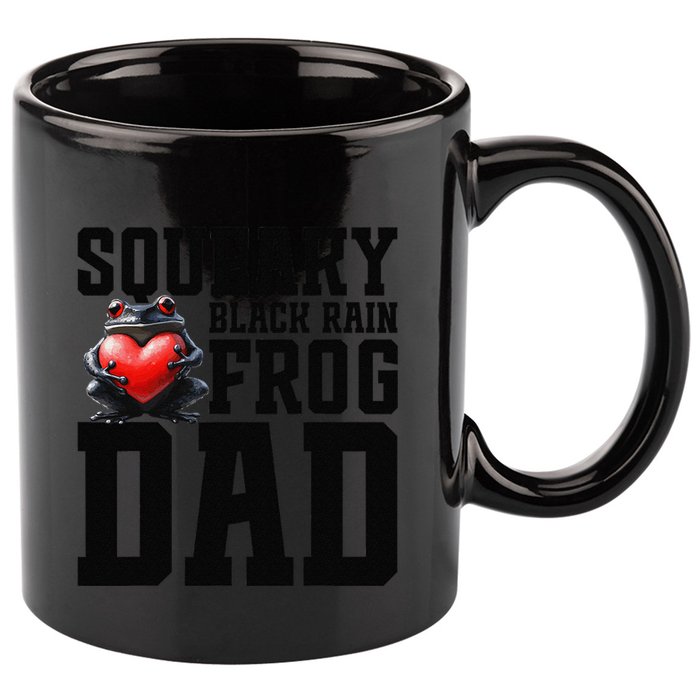 Black Rain Frog Dad Terrarium Enclosure Hide Rain Frog 11oz C Handle Ceramic Mug