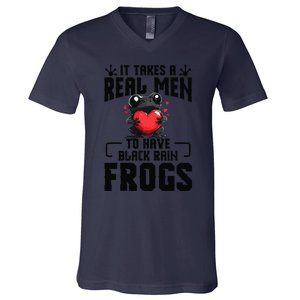 Black Rain Frog Enclosure Terrarium Dad Rain Frog V-Neck T-Shirt