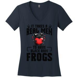 Black Rain Frog Enclosure Terrarium Dad Rain Frog Women's V-Neck T-Shirt