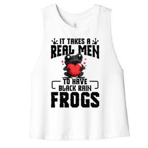 Black Rain Frog Enclosure Terrarium Dad Rain Frog Women's Racerback Cropped Tank