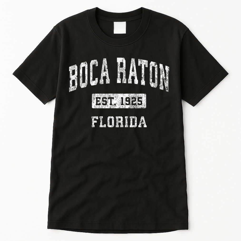 Boca Raton Florida Fl Vintage Established Sports Tall T-Shirt