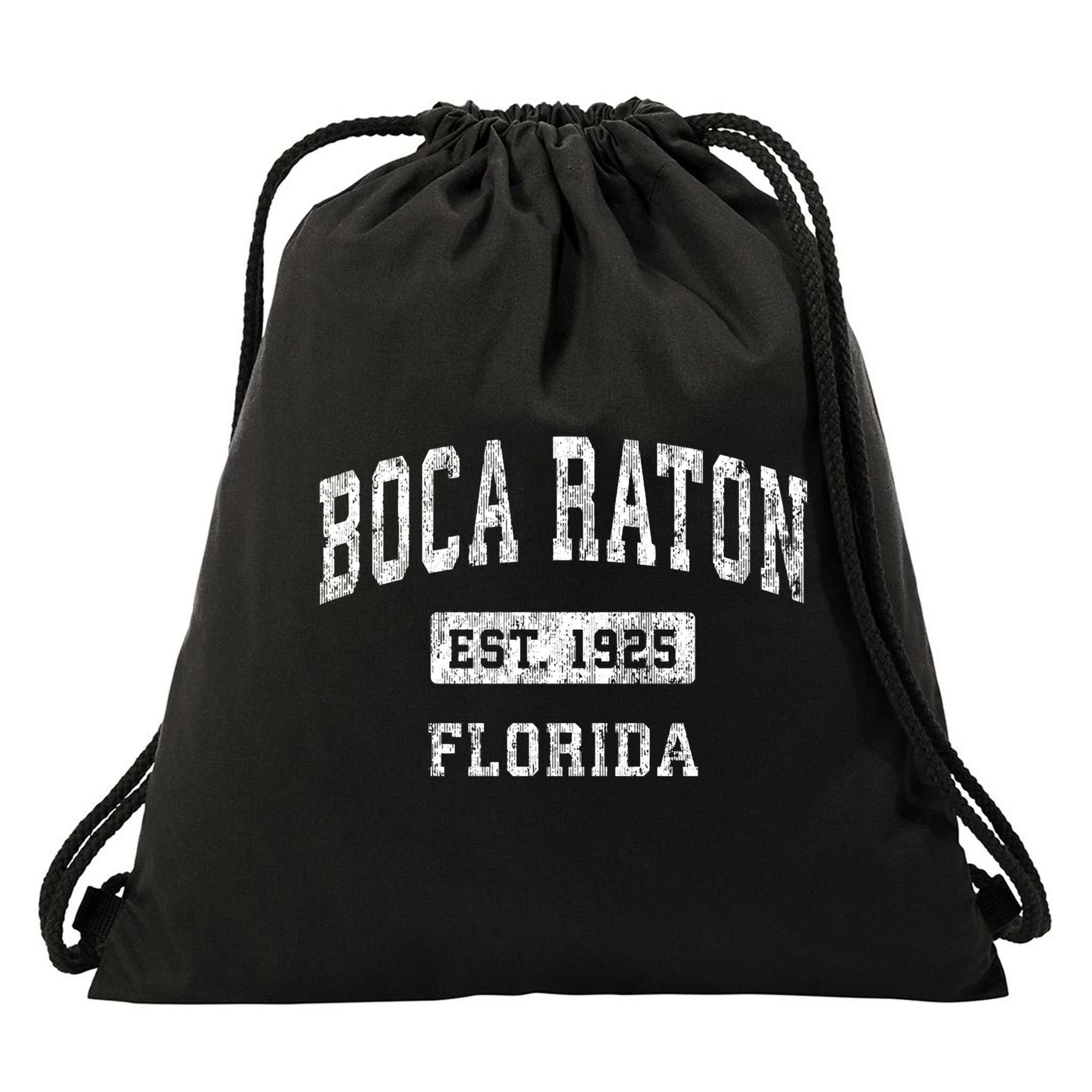 Boca Raton Florida Fl Vintage Established Sports Drawstring Bag