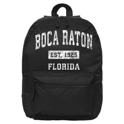 Boca Raton Florida Fl Vintage Established Sports 16 in Basic Backpack