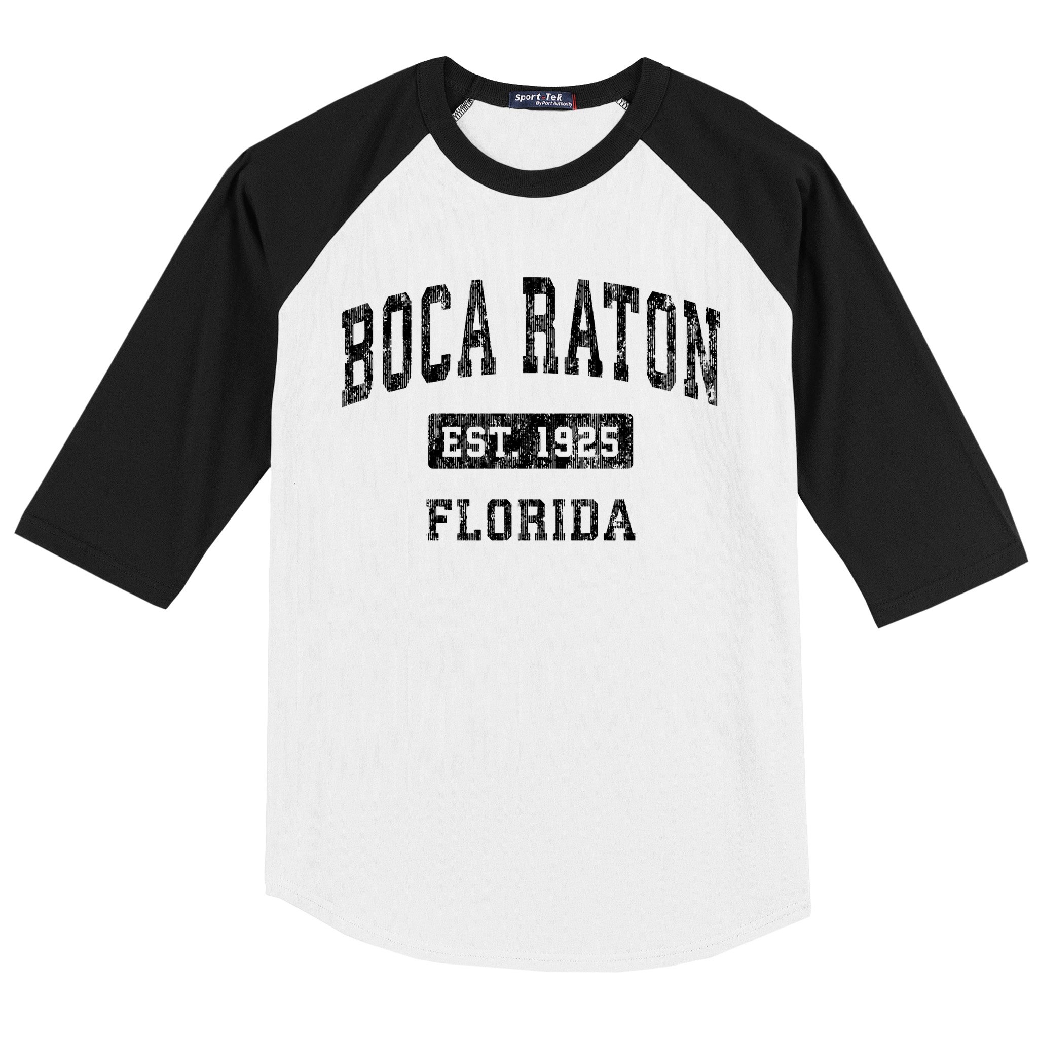 Boca Raton Florida Fl Vintage Established Sports Baseball Sleeve Shirt