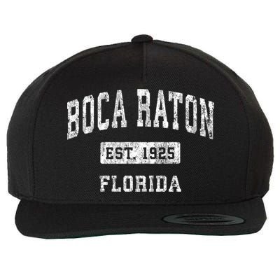 Boca Raton Florida Fl Vintage Established Sports Wool Snapback Cap