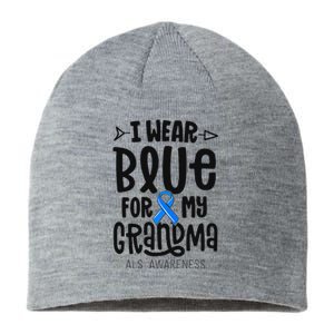 Blue Ribbon For Grandma Disease ALS Awareness Family Cure Sustainable Beanie