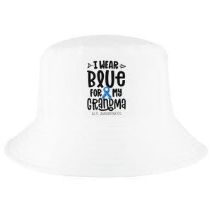 Blue Ribbon For Grandma Disease ALS Awareness Family Cure Cool Comfort Performance Bucket Hat