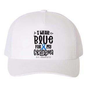 Blue Ribbon For Grandma Disease ALS Awareness Family Cure Yupoong Adult 5-Panel Trucker Hat