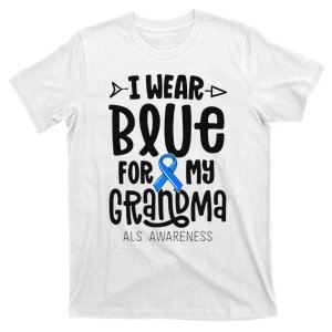 Blue Ribbon For Grandma Disease ALS Awareness Family Cure T-Shirt