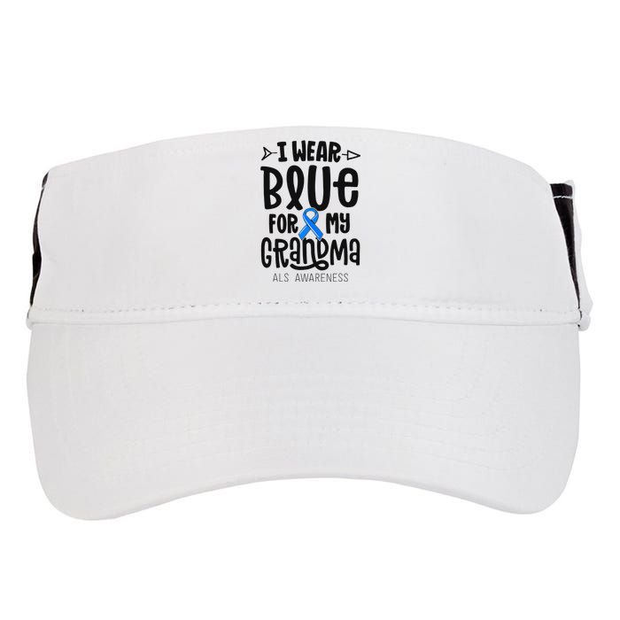 Blue Ribbon For Grandma Disease ALS Awareness Family Cure Adult Drive Performance Visor