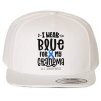 Blue Ribbon For Grandma Disease ALS Awareness Family Cure Wool Snapback Cap