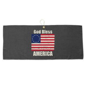 Betsy Ross Flag 1776 Revolutionary War God Bless America Gift Large Microfiber Waffle Golf Towel