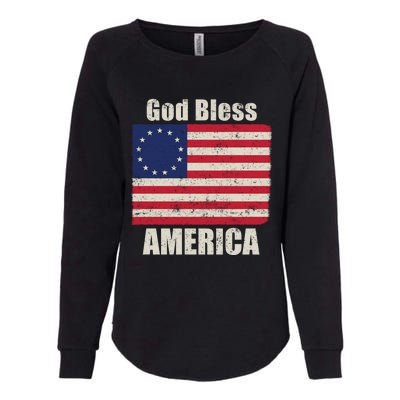 Betsy Ross Flag 1776 Revolutionary War God Bless America Gift Womens California Wash Sweatshirt