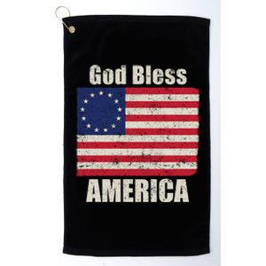 Betsy Ross Flag 1776 Revolutionary War God Bless America Gift Platinum Collection Golf Towel