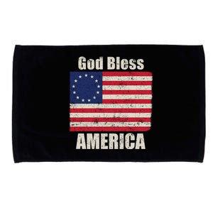 Betsy Ross Flag 1776 Revolutionary War God Bless America Gift Microfiber Hand Towel