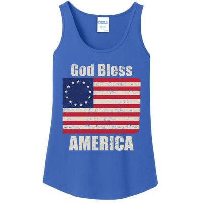 Betsy Ross Flag 1776 Revolutionary War God Bless America Gift Ladies Essential Tank