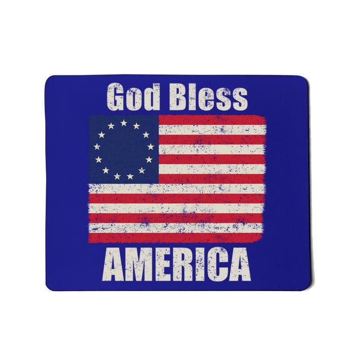 Betsy Ross Flag 1776 Revolutionary War God Bless America Gift Mousepad