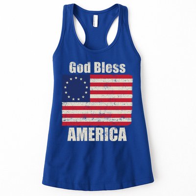 Betsy Ross Flag 1776 Revolutionary War God Bless America Gift Womens Tank Top