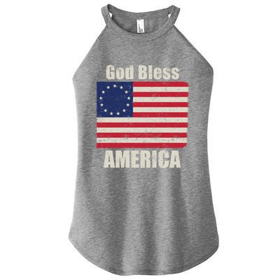 Betsy Ross Flag 1776 Revolutionary War God Bless America Gift Women's Perfect Tri Rocker Tank