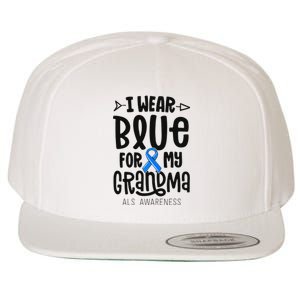 Blue Ribbon For Grandma Disease ALS Awareness Family Cure Wool Snapback Cap