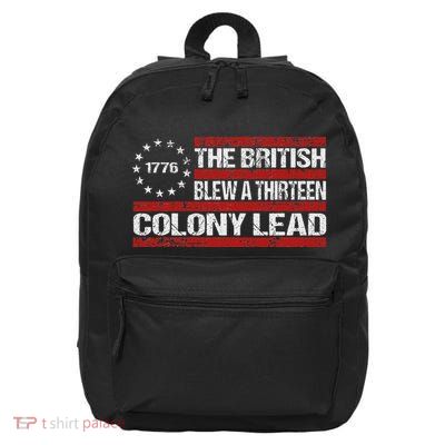 Betsy Ross Funny 13 Colonies July 4th Design 16 in Basic Backpack