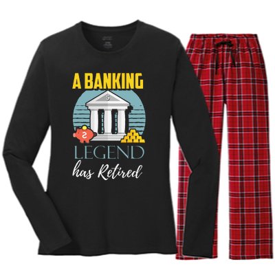 Banker Retirement Funny Retired Banker Gift Women's Long Sleeve Flannel Pajama Set 