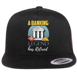 Banker Retirement Funny Retired Banker Gift Flat Bill Trucker Hat