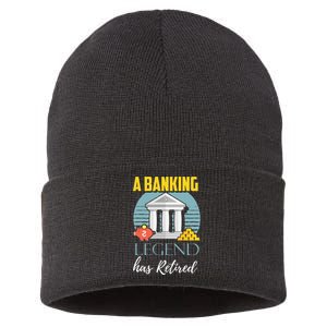 Banker Retirement Funny Retired Banker Gift Sustainable Knit Beanie