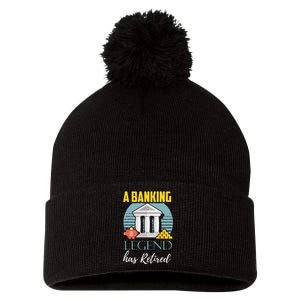 Banker Retirement Funny Retired Banker Gift Pom Pom 12in Knit Beanie