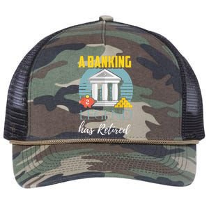 Banker Retirement Funny Retired Banker Gift Retro Rope Trucker Hat Cap