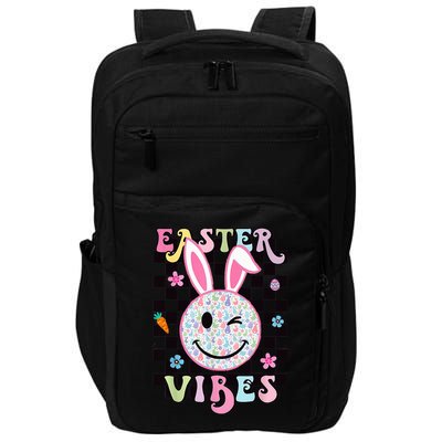 Bunny Rabbit Face Easter Vibes Groovy Happy Face Impact Tech Backpack
