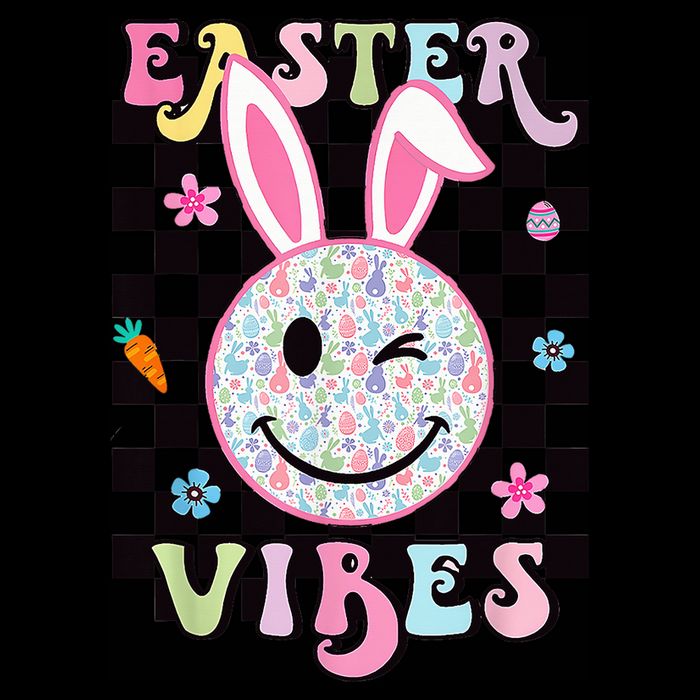 Bunny Rabbit Face Easter Vibes Groovy Happy Face 16 in Basic Backpack
