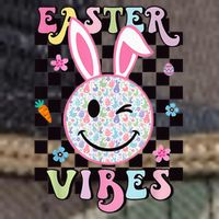 Bunny Rabbit Face Easter Vibes Groovy Happy Face Retro Rope Trucker Hat Cap
