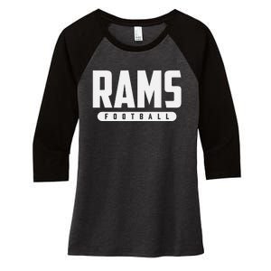 Bastrop Rams Football Women's Tri-Blend 3/4-Sleeve Raglan Shirt