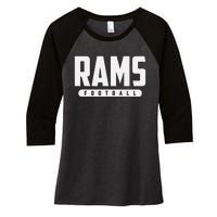 Bastrop Rams Football Women's Tri-Blend 3/4-Sleeve Raglan Shirt